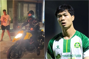 Công Phượng bị chê đi mô tô không chống chân tới đất 2